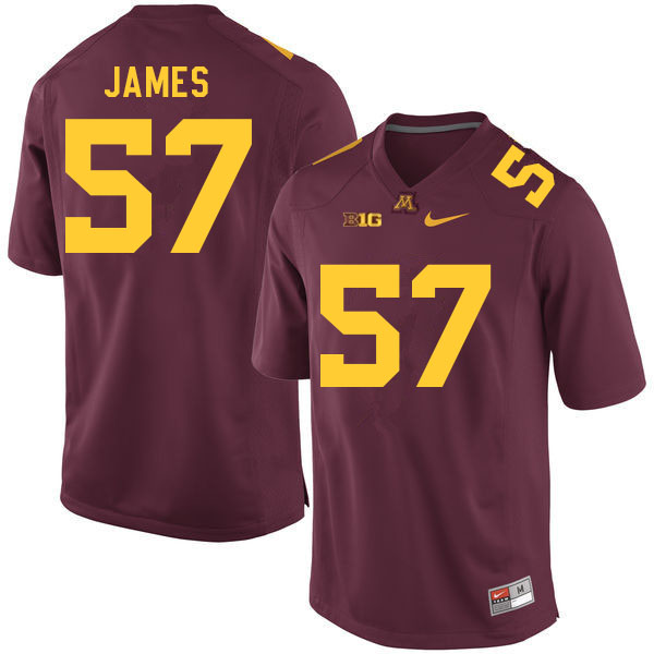 Men #57 Cameron James Minnesota Golden Gophers College Football Jerseys Sale-Maroon
